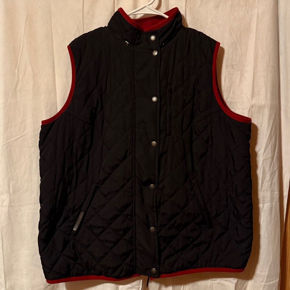 #51-Ralph Lauren reversible Navy/Red Quilted Vest